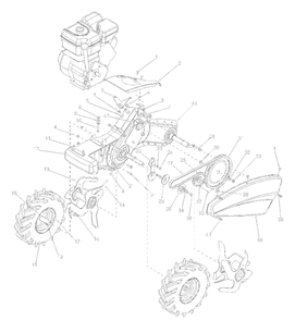 Part Location Diagram of 786-0101B Husky Shift Cover (Models 410,412 & 422)